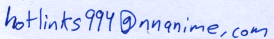 a handwritten email address